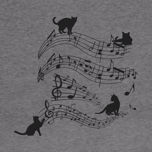 Cats Music Score Musical Notes Kitten Funny by Foxxy Merch